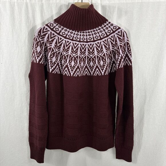 Obermeyer Lily Burgundy Red Merino Wool Blend Turtleneck Sweater Womens Size M - Picture 2 of 13